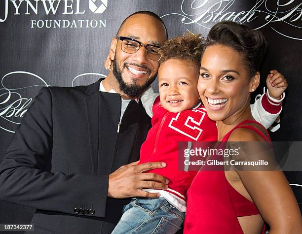 Swizz Beatz, Egypt Daoud Dean and Alicia Keys attend the 10th annual Keep A Child Alive Black Ball at Hammerstein Ballroom on November 7, 2013 in New...