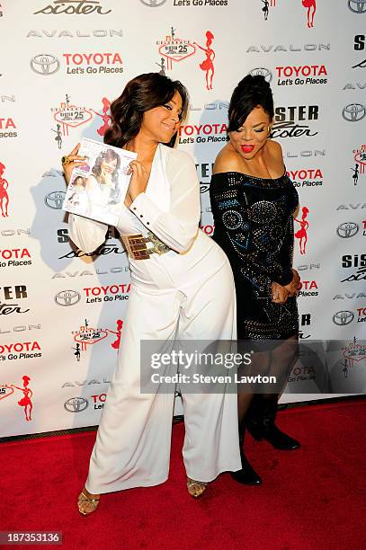 Actress Lisa Raye and magazine publisher Jamie Foster Brown arrive at the "Sister 2 Sister" magazine 25th anniversary party at the Palms Casino...