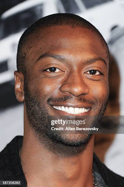 Actor Aldis Hodge attends the John Varvatos' new book "John Varvatos: Rock In Fashion" launch party at John Varvatos Los Angeles on November 7, 2013...