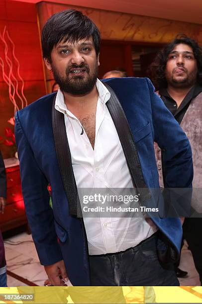 Bollywood music composer Wajid Ali during pre-wedding party of singer Daler Mehndi’s daughter Ajit Kaur with Navraj Singh, son of singer Hans Raj...