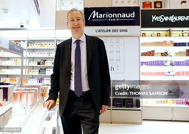 The chief executive officer of French cosmetics and perfume retailer chain Marionnaud, William Koeberle, poses on November 8, 2013 in the firm's...