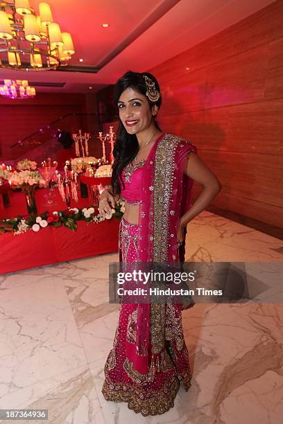 Indian singer Shivani Kashyap during pre-wedding party of singer Daler Mehndi’s daughter Ajit Kaur with Navraj Singh, son of singer Hans Raj Hans on...