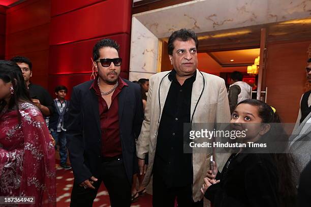 Singer Mika with Prem Bhatia during pre-wedding party of singer Daler Mehndi’s daughter Ajit Kaur with Navraj Singh, son of singer Hans Raj Hans on...