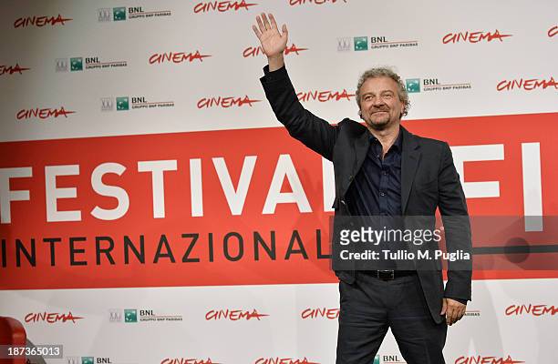 Giovanni Veronesi attends the 'L'Ultima Ruota Del Carro' Photocall during the 8th Rome Film Festival at the Auditorium Parco Della Musica on November...