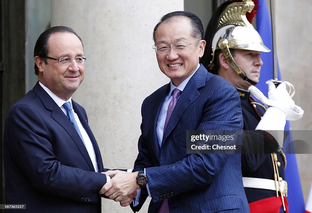 President Francois Hollande Meets Leaders Of World Organisations Linked To G20