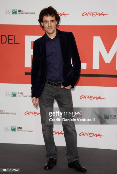 Actor Elio Germano attends the 'L'Ultima Ruota Del Carro' Photocall during the 8th Rome Film Festival at the Auditorium Parco Della Musica on...