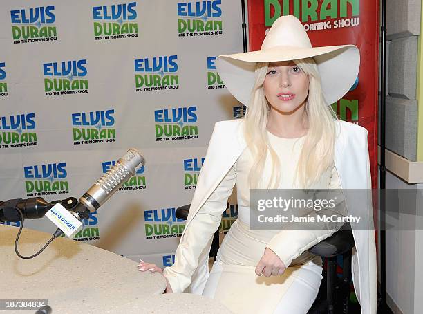 Lady Gaga visits the Elvis Duran Z100 Morning Show at Z100 Studio on November 8, 2013 in New York City.