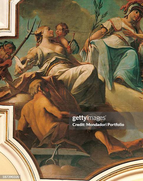 Italy, Friuli-Venezia Giulia, Gorizia, Palazzo Attems-Petzenstein - Musei Provinciali di Gorizia, Detail, Fresco representing the Gods of Olympus...