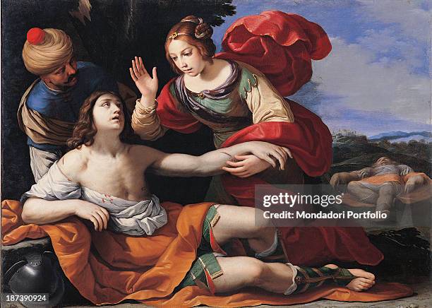 Italy, Emilia-Romagna, Modena, Museo Civico d'Arte, All, The lovers Tancred, a Christian knight and Clorinda, a Muslim Amazon, He is half-lying and...