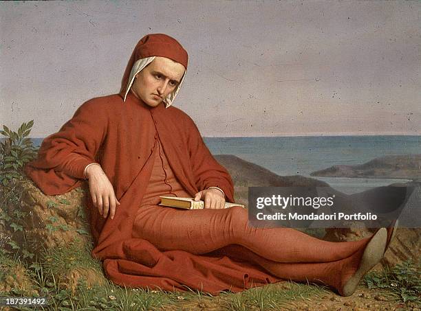 Italy, Veneto, Vicenza, Pinacoteca Civica di Palazzo Chiericati, Total, The man of letters, writer, supreme poet Dante Alighieri with clothes, a...