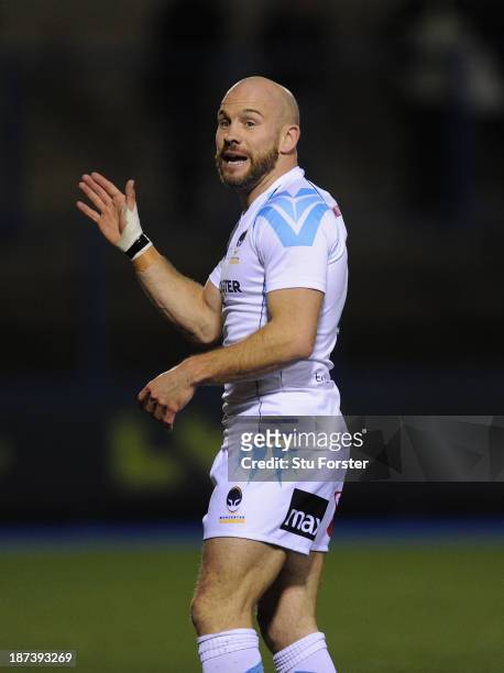 Worcester player Paul Hodgson in action during the LV = Cup round one fixture between Cardiff Blues and Worcester Warriors at Cardiff Arms Park on...