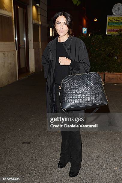 Festival Hostess Sabrina Ferilli poses during The 8th Rome Film Festival on November 8, 2013 in Rome, Italy.