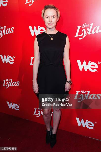 Actress Caroline Carver arrives at WE tv's Premiere Party for "The LYLAS" at Warwick on November 7, 2013 in Hollywood, California.