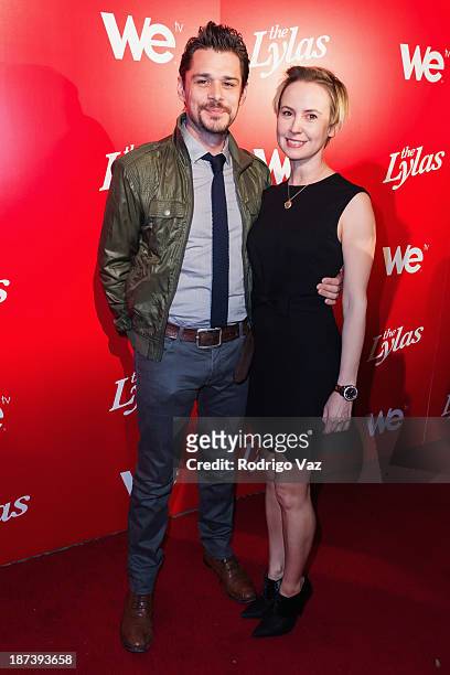 Actors Kenny Doughty and Caroline Carver arrive at WE tv's Premiere Party for "The LYLAS" at Warwick on November 7, 2013 in Hollywood, California.