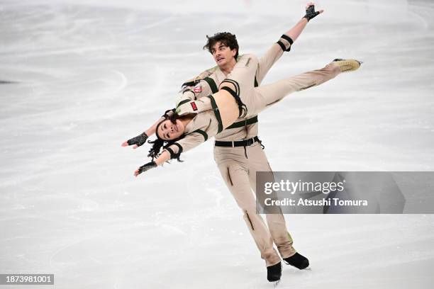 Misato Komatsubara and Takeru Komatsubara compete in the Ice Dance Rhythm Dance during day two of the 92nd All Japan Figure Skating Championships at...