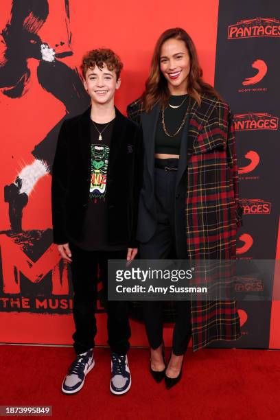 Julian Thicke and Paula Patton attend the opening night performance of "MJ: The Musical" at Hollywood Pantages Theatre on December 21, 2023 in...