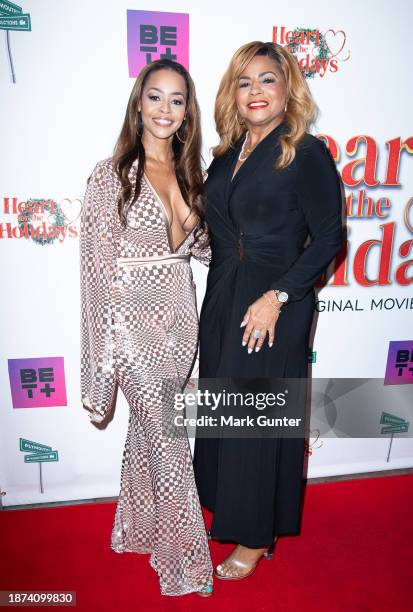 Erica Peeples and AnnDera Peeples attend the red carpet for "Heart For The Holidays" LA Private Screening at The Landmark Westwood on December 21,...