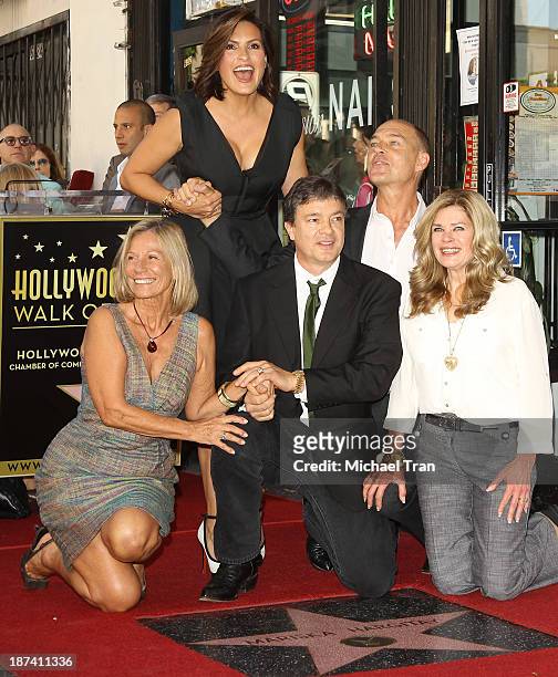 Mariska Hargitay and her siblings attend the ceremony honoring Mariska Hargitay with a Star on The Hollywood Walk of Fame on November 8, 2013 in...