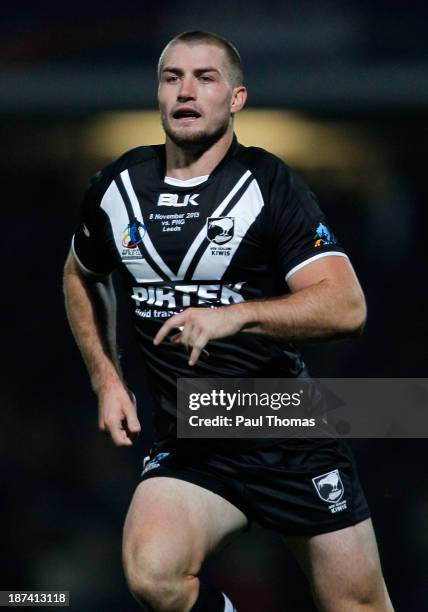 Kieran Foran of New Zealand in action during the Rugby League World Cup Group B match at Headingley Stadium on November 8, 2013 in Leeds, England.