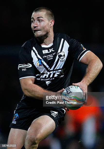 Kieran Foran of New Zealand in action during the Rugby League World Cup Group B match at Headingley Stadium on November 8, 2013 in Leeds, England.