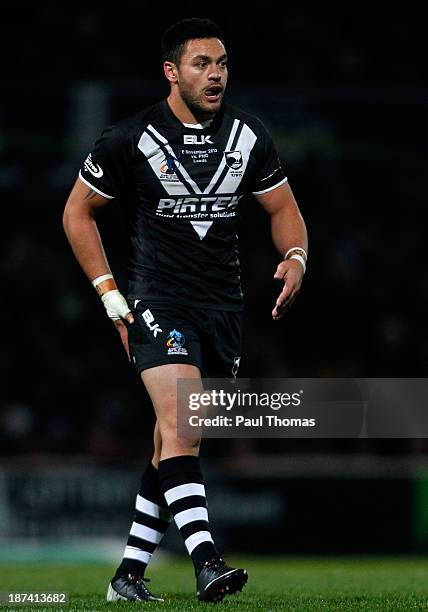 Alex Glenn of New Zealand watches on during the Rugby League World Cup Group B match at Headingley Stadium on November 8, 2013 in Leeds, England.