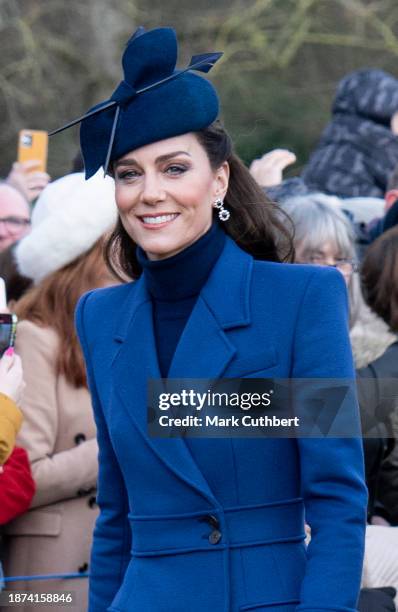 Catherine, Princess of Wales attends the Christmas Day service at St Mary Magdalene Church on December 25, 2023 in Sandringham, Norfolk.