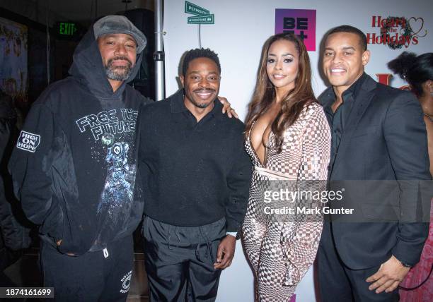 Columbus Short, Kareem Grimes, Erica Peeples and Robert Ri'chard attends the red carpet for "Heart For The Holidays" LA Private Screening at The...