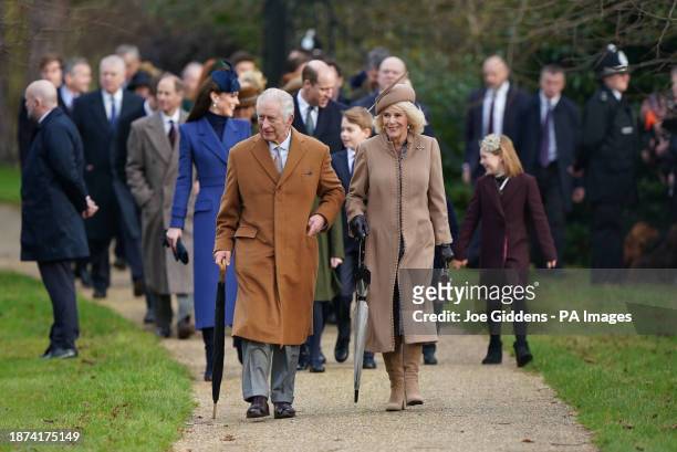 King Charles III and Queen Camilla attending the Christmas Day morning church service at St Mary Magdalene Church in Sandringham, Norfolk. Picture...