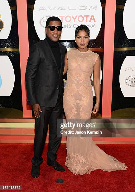 Musician Kenneth "Babyface" Edmonds and singer/songwriter Toni Braxton attend the Soul Train Awards 2013 at the Orleans Arena on November 8, 2013 in...