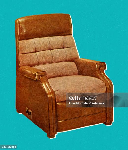 illustrations, cliparts, dessins animés et icônes de brown fauteuil inclinable - fauteuil inclinable