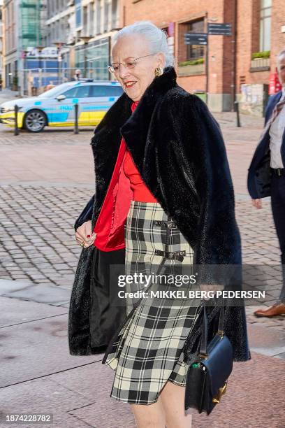 Queen Margrethe II of Denmark arrives for High Mass at Aarhus Cathedral, Denmark, on Christmas Day, December 25, 2023. / Denmark OUT