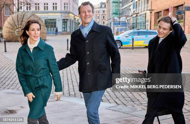 Prince Joachim of Denmark arrives with Princess Marie of Denmark and Count Felix of Monpezat and other members of the Danish royal family for High...