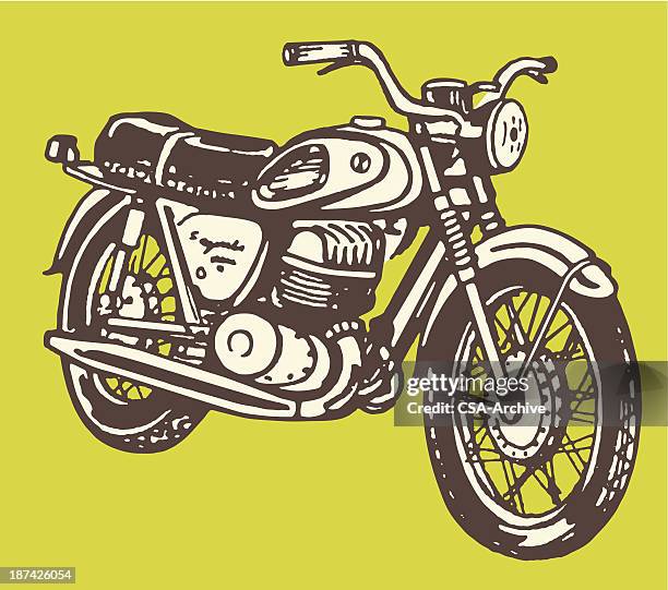 ilustraciones, imágenes clip art, dibujos animados e iconos de stock de motocicleta - vintage motorcycle