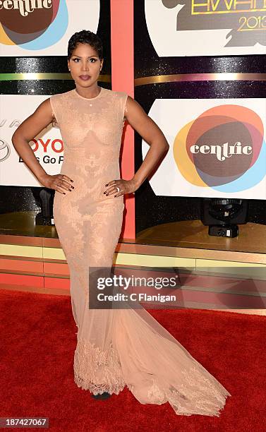 Singer/Actress Toni Braxton arrives at the 2013 BET Soul Train Awards at the Orleans Arena on November 8, 2013 in Las Vegas, Nevada.