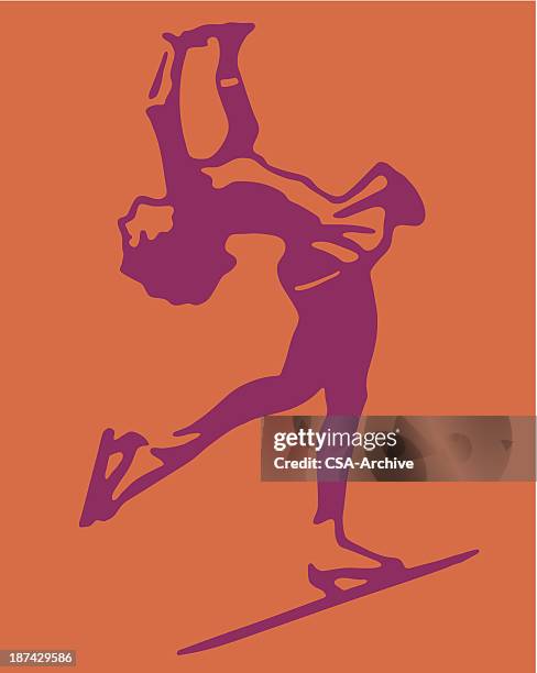 female ice skater - ice skate stock illustrations