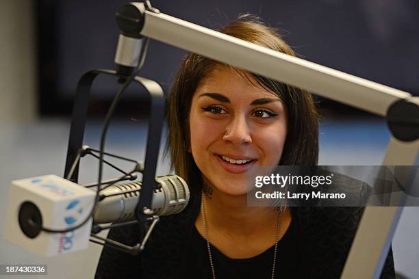 Yasmine Yousaf of Krewella visits Y 100 radio station on November 8, 2013 in Miami, Florida.