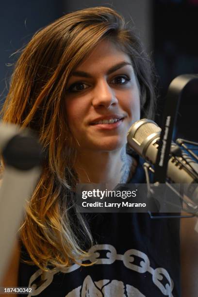 Jahan Yousaf of Krewella visits Y 100 radio station on November 8, 2013 in Miami, Florida.