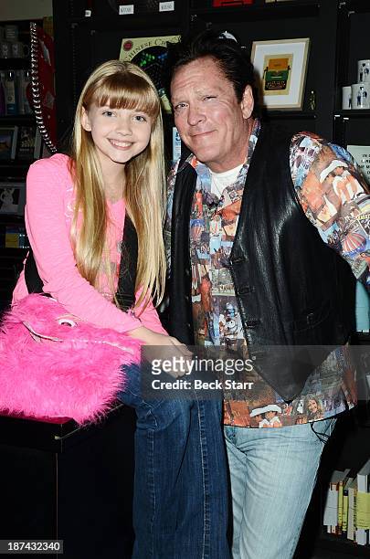 Actress Samantha Bailey and actor/poet Michael Madsen attend the signing of his new book "Expecting Rain" at Book Soup on November 8, 2013 in West...