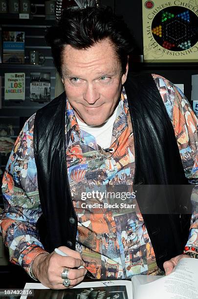 Actor/poet Michael Madsen signs copies of his new book "Expecting Rain" at Book Soup on November 8, 2013 in West Hollywood, California.