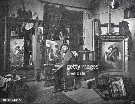 Painter in his studio Painter in his studio