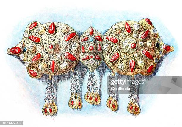 belt buckle from hungary - hungary stock illustrations