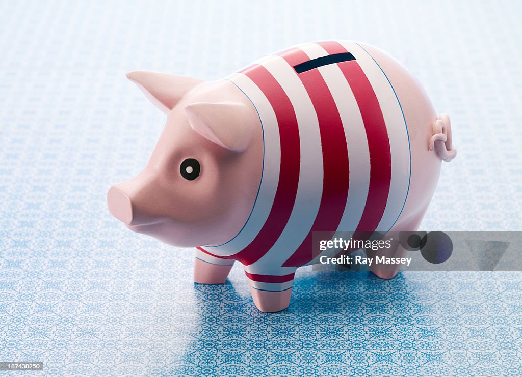 Piggy Bank On Retro Tabnle Top