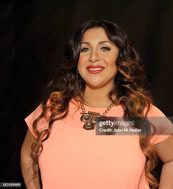 Martha Lopez Vargas poses for pictures at the Getty Images offices on November 8, 2013 in Los Angeles, California.