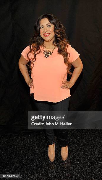 Martha Lopez Vargas poses for pictures at the Getty Images offices on November 8, 2013 in Los Angeles, California.