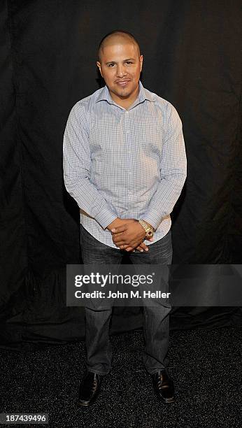 Two time world boxing champion Fernando Vargas poses for pictures at the Getty Images offices on November 8, 2013 in Los Angeles, California.