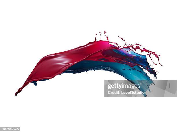 splashing of the color paint - red paint splash stock pictures, royalty-free photos & images