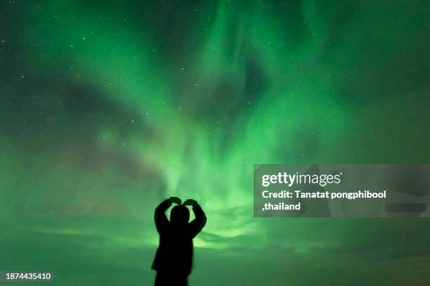 the magical dance of the northern lights at murmansk in russia - murmansk stock pictures, royalty-free photos & images