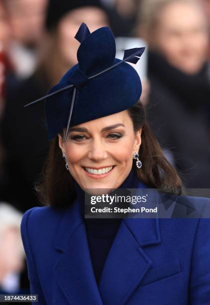 Catherine, Princess of Wales attends the Christmas Morning Service at Sandringham Church on December 25, 2023 in Sandringham, Norfolk.