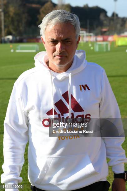Roma coach Josè Mourinho during training session at Centro Sportivo Fulvio Bernardini on December 22, 2023 in Rome, Italy.