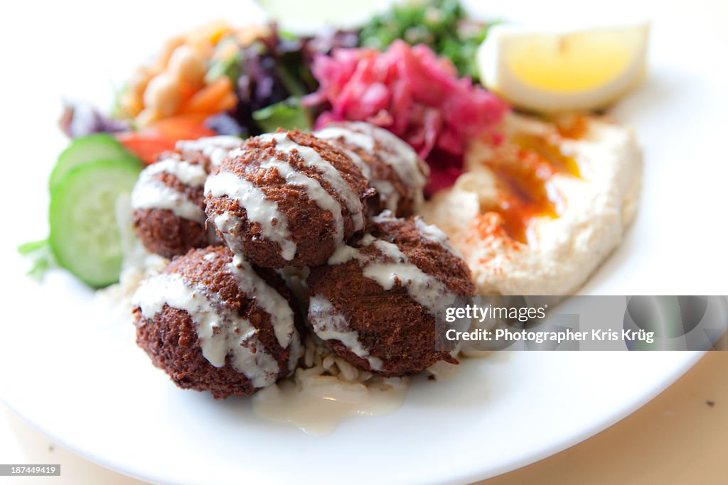 Lunch Falafel Hummus Mediterranean Cuisine